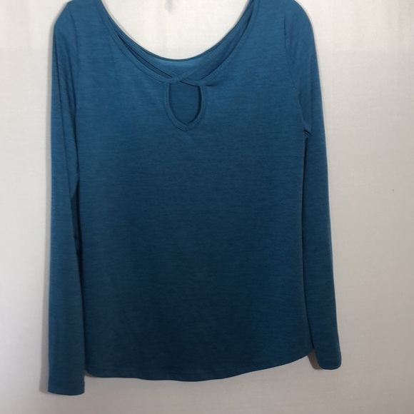 apana exercise long sleeve top, large, teal color - Picture 2 of 5
